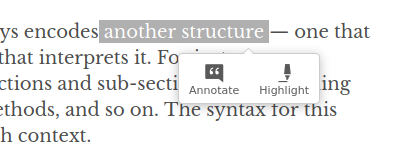 Annotation popup